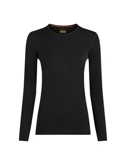 Icebreaker Women's Merino 200 Oasis LS Crewe - Black - Langærmet uldtrøje